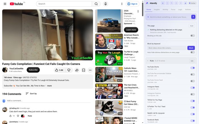 YouTube watch page, unblocked